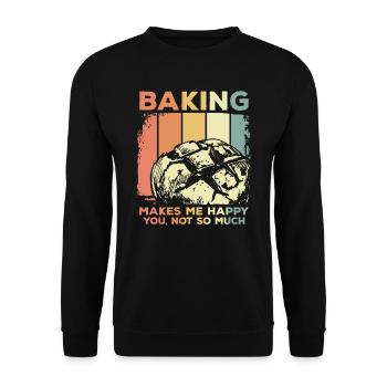 Backen Brot Bäcker - Unisex Pullover - Schwarz - Vorne - Alina (178cm) & Michal (187cm)