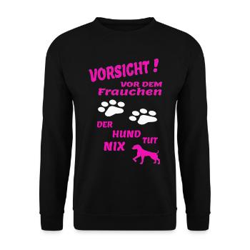 Hund Hundebesitzer Tierliebe - Unisex Pullover - Schwarz - Vorne - Alina (178cm) & Michal (187cm)