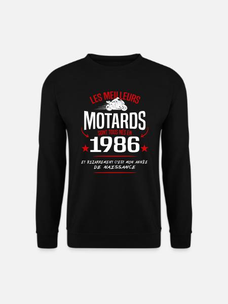Motard né en 1986 cadeau humour - Sweat-shirt Unisexe - noir