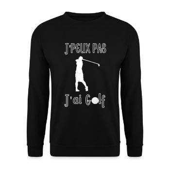 J'peux pas J'ai Golf - Sweat-shirt Unisexe - noir - Devant - Alina (178cm) & Michal (187cm)