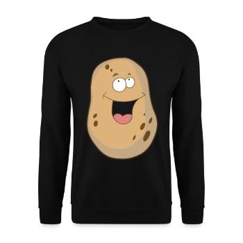 Kartoffel fröhlich Gemüse Speise Bio Bauern - Unisex Pullover - Schwarz - Vorne - Alina (178cm) & Michal (187cm)