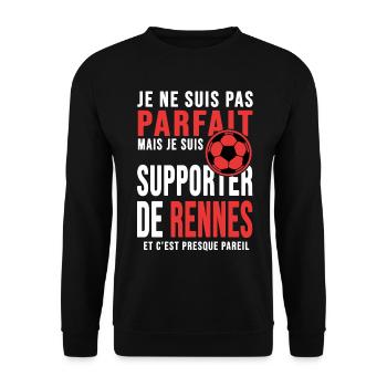 supporter foot Rennes club humour football rennais - Sweat-shirt Unisexe - noir - Devant - Alina (178cm) & Michal (187cm)