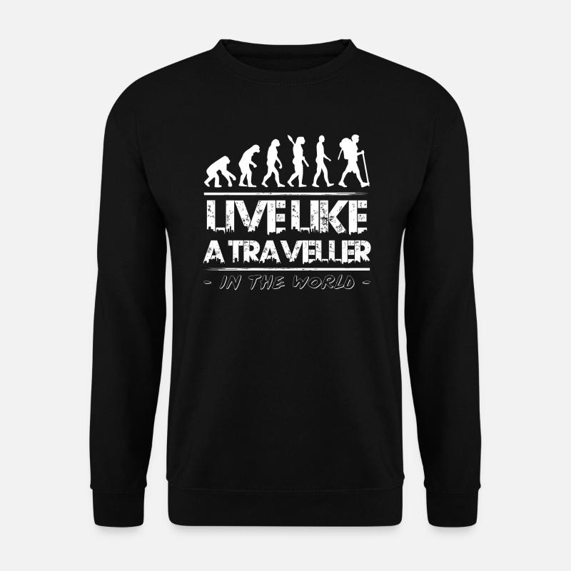 Live Like a Traveller - Unisex Pullover - Schwarz