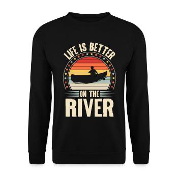 Canoeing Canoeing Canoeing Retro Vintage - Unisex Sweatshirt - black - Front - Alina (178cm) & Michal (187cm)