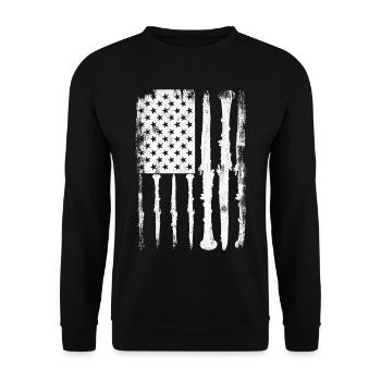 Klarinette USA Flagge - Unisex Pullover - Schwarz - Vorne - Alina (178cm) & Michal (187cm)