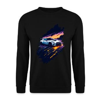 Sports car - Unisex Sweatshirt - black - Front - Alina (178cm) & Michal (187cm)
