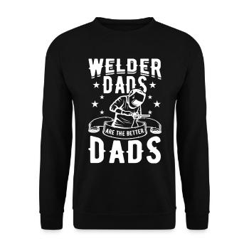 Welder Father - Unisex Sweatshirt - black - Front - Alina (178cm) & Michal (187cm)