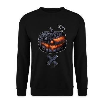 PUMPKINHEAD - CITROUILLE D’HALLOWEEN / CRÂNE - Sweat-shirt Unisexe - noir - Devant - Alina (178cm) & Michal (187cm)