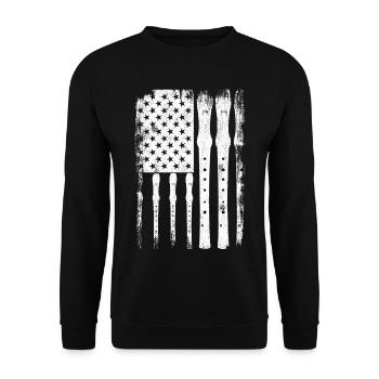 Flûte drapeau des États-Unis - Sweat-shirt Unisexe - noir - Devant - Alina (178cm) & Michal (187cm)