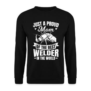 Proud mother of the best welder - Unisex Sweatshirt - black - Front - Alina (178cm) & Michal (187cm)