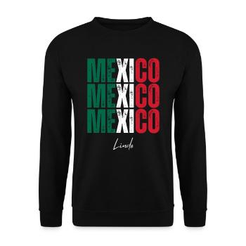 Flag of Mexico, Mexican pride - Unisex Sweatshirt - black - Front - Alina (178cm) & Michal (187cm)