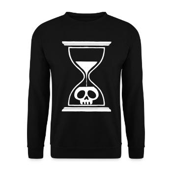 White Hourglass Skull - Unisex Sweatshirt - black - Front - Alina (178cm) & Michal (187cm)