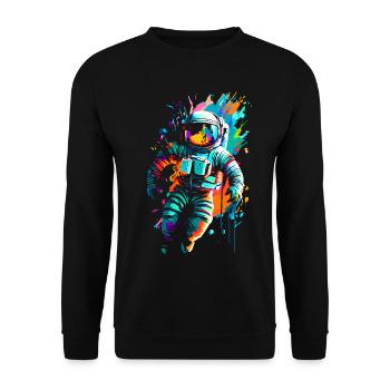 Astronaute de couleur dans l’espace spatial - Sweat-shirt Unisexe - noir - Devant - Alina (178cm) & Michal (187cm)