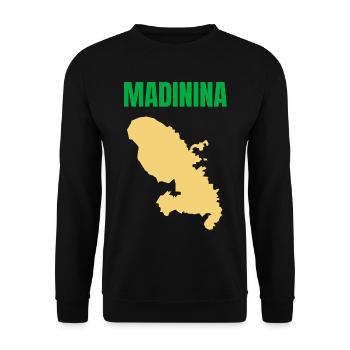 Madinina Martinique map t-shirt - Unisex Sweatshirt - black - Front - Alina (178cm) & Michal (187cm)