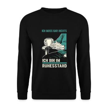 Grandpa Pension 2025 Grandson Gift Retirement Funny - Unisex Sweatshirt - black - Front - Alina (178cm) & Michal (187cm)