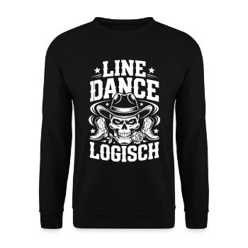 Line Dance Schädel Cowboy - Unisex Pullover - Schwarz - Vorne - Alina (178cm) & Michal (187cm)