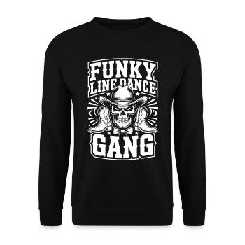 Funky Line-Dance Gang Skull - Unisex Pullover - Schwarz - Vorne - Alina (178cm) & Michal (187cm)