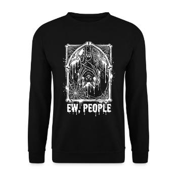 Ew People Bat Gothic - Unisex Sweatshirt - black - Front - Alina (178cm) & Michal (187cm)