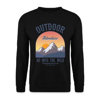 Outdoor Abenteuer Berglandschaft - Unisex Pullover - Schwarz - Vorne - Alina (178cm) & Michal (187cm)