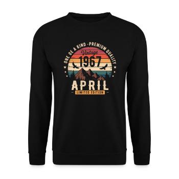 Millésime Anniversaire Avril 1967 April 1967 - Sweat-shirt Unisexe - noir - Devant - Alina (178cm) & Michal (187cm)