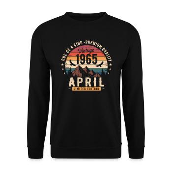 Millésime Anniversaire Avril 1965 April 1965 - Sweat-shirt Unisexe - noir - Devant - Alina (178cm) & Michal (187cm)