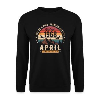 Millésime Anniversaire Avril 1968 April 1968 - Sweat-shirt Unisexe - noir - Devant - Alina (178cm) & Michal (187cm)