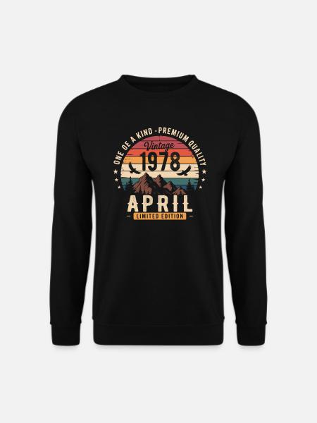 Vintage Anniversary April 1978 April 1978 - Unisex Sweatshirt - black