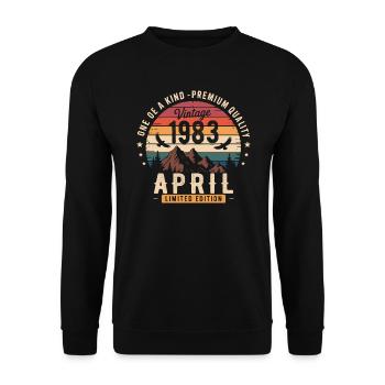 Millésime Anniversaire Avril 1983 April 1983 - Sweat-shirt Unisexe - noir - Devant - Alina (178cm) & Michal (187cm)
