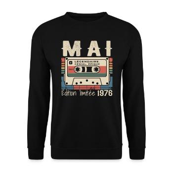 Mai 1976 - Sweat-shirt Unisexe - noir - Devant - Alina (178cm) & Michal (187cm)
