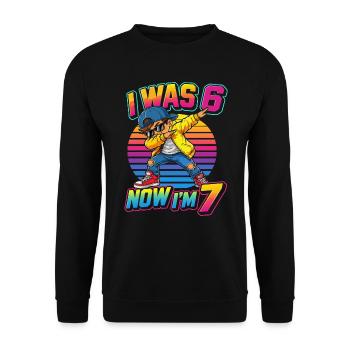 J'avais 6 ans, maintenant j'en ai 7 ! - Unisex Sweatshirt - black - Front - Alina (178cm) & Michal (187cm)