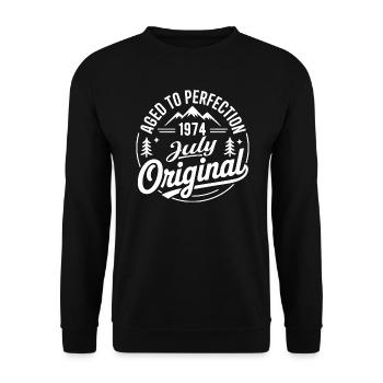 Juli 1974 – Legende der Gipfel und Berge - Unisex Pullover - Schwarz - Vorne - Alina (178cm) & Michal (187cm)