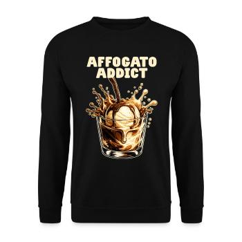 Affogato Addict Nachtisch Italien Espresso Eis - Unisex Pullover - Schwarz - Vorne - Alina (178cm) & Michal (187cm)