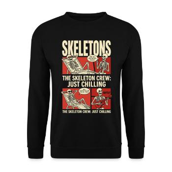 Skeleton Crew Just Chilling - Unisex Pullover - Schwarz - Vorne - Alina (178cm) & Michal (187cm)