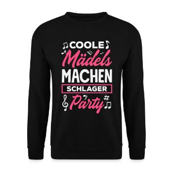 Coole Mädels Machen Schlager Party - Unisex Pullover - Schwarz - Vorne - Alina (178cm) & Michal (187cm)
