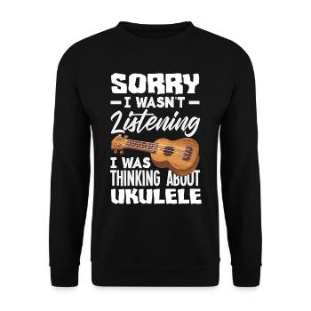 Funny Ukulele Designs and Sayings - Unisex Sweatshirt - black - Front - Alina (178cm) & Michal (187cm)