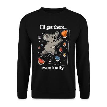 Koala Bouldering Dyno Jump – I'll get there - Unisex Sweatshirt - black - Front - Alina (178cm) & Michal (187cm)