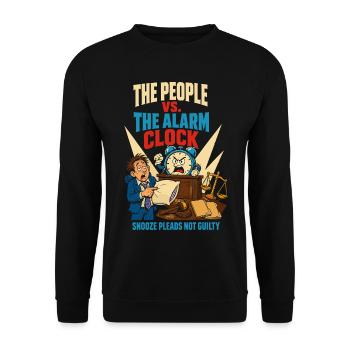 People against the alarm clock - Unisex Sweatshirt - black - Front - Alina (178cm) & Michal (187cm)
