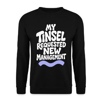 My Tinsel Requested New Management - Unisex Pullover - Schwarz - Vorne - Alina (178cm) & Michal (187cm)