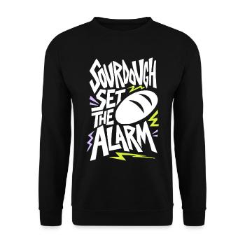 Sauerteig – Sourdough Set the Alarm - Unisex Pullover - Schwarz - Vorne - Alina (178cm) & Michal (187cm)