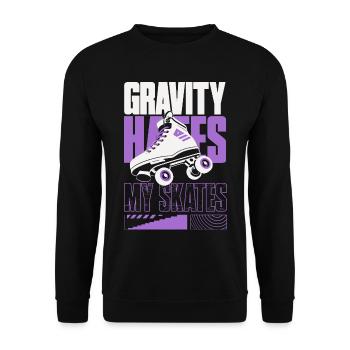 Gravity Hates My Skates – Rollschuhe - Unisex Pullover - Schwarz - Vorne - Alina (178cm) & Michal (187cm)