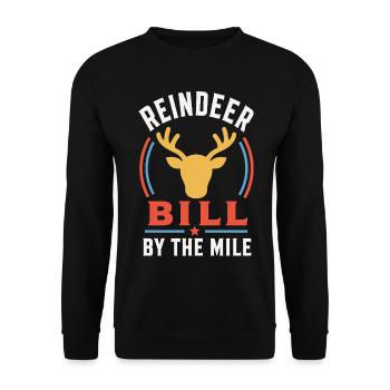 Rentier – Reindeer Bill by the Mile - Unisex Pullover - Schwarz - Vorne - Alina (178cm) & Michal (187cm)