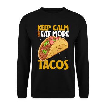Keep Calm - Taco - Unisex Pullover - Schwarz - Vorne - Alina (178cm) & Michal (187cm)