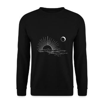 Soleil levant Lune jour et nuit - Sweat-shirt Unisexe - noir - Devant - Alina (178cm) & Michal (187cm)