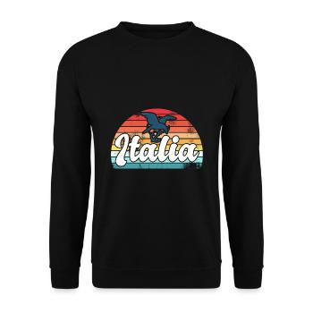 italia amusant - Sweat-shirt Unisexe - noir - Devant - Alina (178cm) & Michal (187cm)