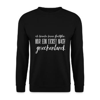 Lustiger Griechischer Spruch Griechenland Geschenk - Unisex Pullover - Schwarz - Vorne - Alina (178cm) & Michal (187cm)