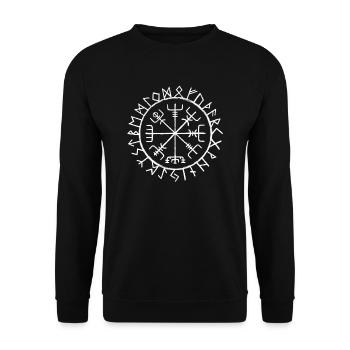 Vikings protection symbol runes - Unisex Sweatshirt - black - Front - Alina (178cm) & Michal (187cm)