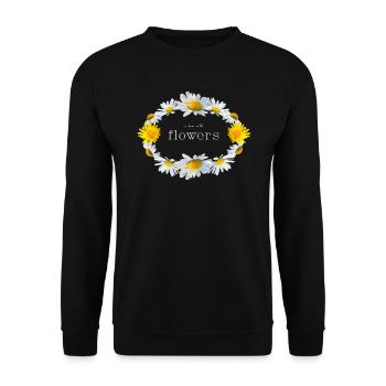 Flowers - Unisex Pullover - Schwarz - Vorne - Alina (178cm) & Michal (187cm)