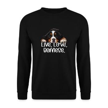Berner Sennenhund - Unisex Pullover - Schwarz - Vorne - Alina (178cm) & Michal (187cm)