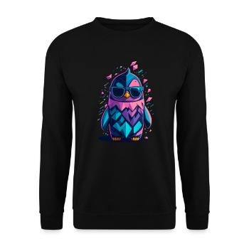 Pingouin cool mignon - Sweat-shirt Unisexe - noir - Devant - Alina (178cm) & Michal (187cm)