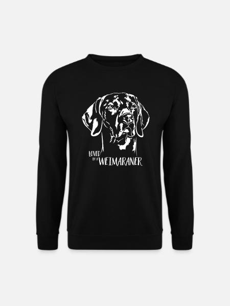 Loved by a Weimaraner Hundespruch Hunde Wilsigns - Unisex Pullover - Schwarz